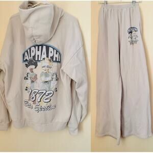 The Hang Loose Hut Women's Alpha Phi 1872 Hoodie & Sweatpants Set XL